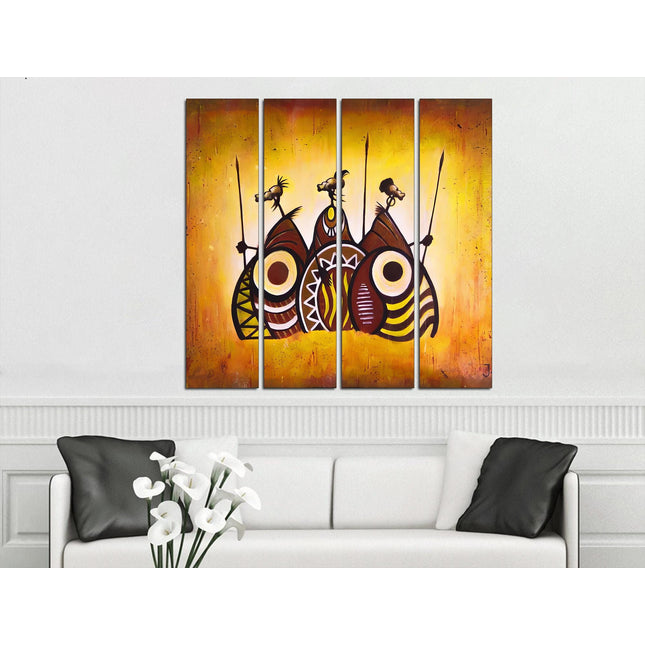 African american with flowers Abstract african art