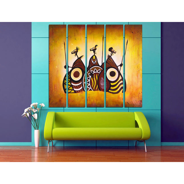 African american with flowers Abstract african art
