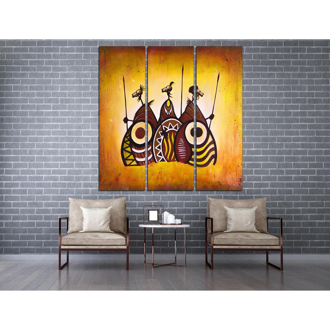 African american with flowers Abstract african art