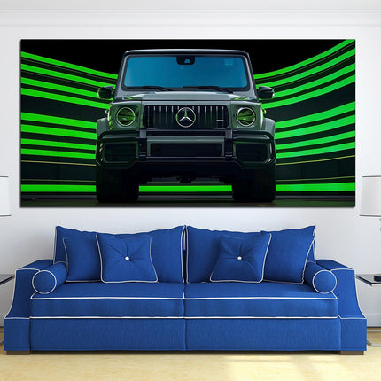 Gift for a boy Automotive art Black Mercedes