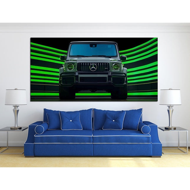 Gift for a boy Automotive art Black Mercedes