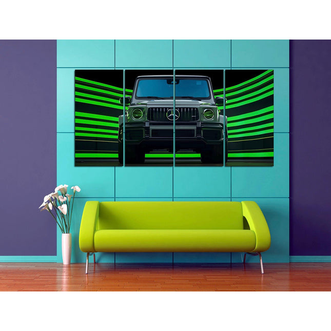 Gift for a boy Automotive art Black Mercedes