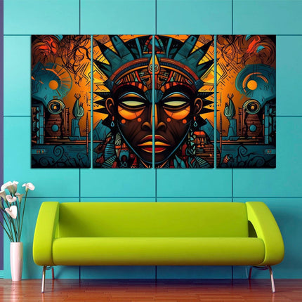 African wall art Ethnic canvas African woman art Abstract wall canvas
