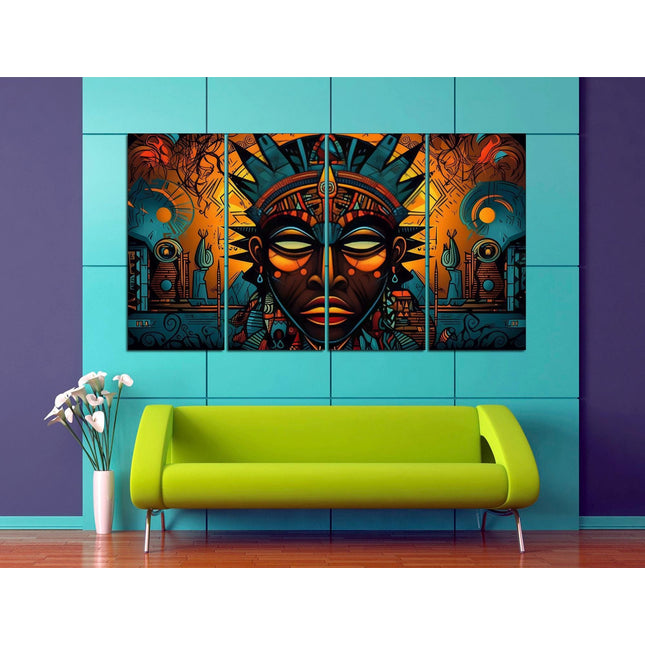 African wall art Ethnic canvas African woman art Abstract wall canvas