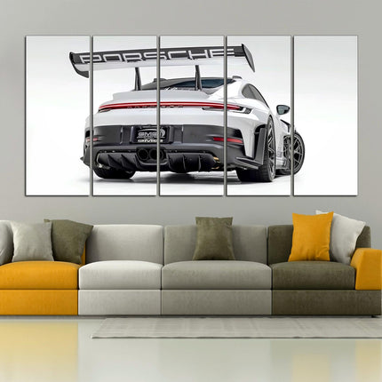 Porsche poster White porsche Car art