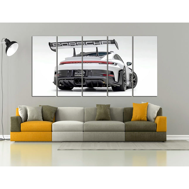 Porsche poster White porsche Car art