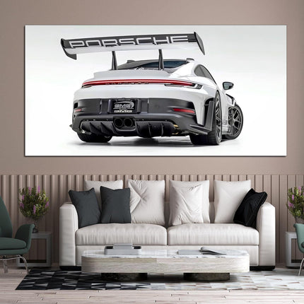 Porsche poster White porsche Car art