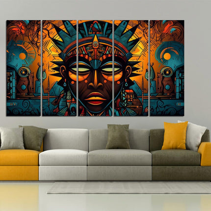 African wall art Ethnic canvas African woman art Abstract wall canvas