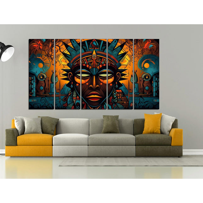 African wall art Ethnic canvas African woman art Abstract wall canvas