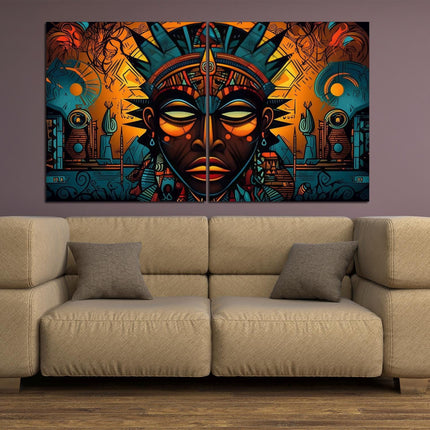 African wall art Ethnic canvas African woman art Abstract wall canvas