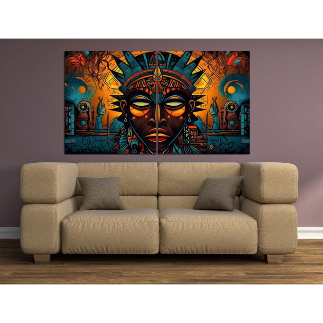 African wall art Ethnic canvas African woman art Abstract wall canvas