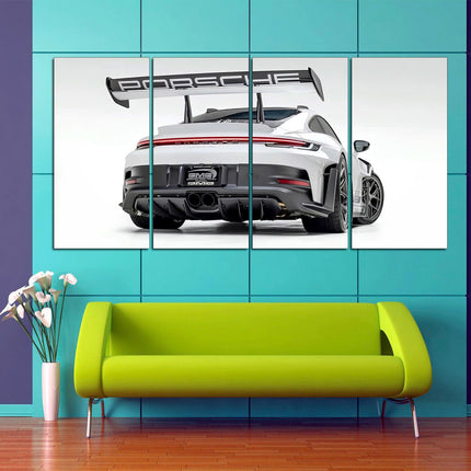 Porsche poster White porsche Car art