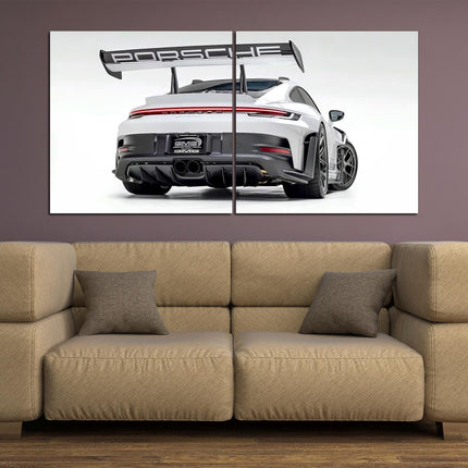Porsche poster White porsche Car art
