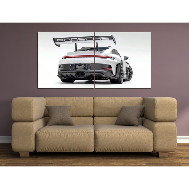 Porsche poster White porsche Car art