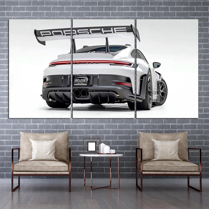 Porsche poster White porsche Car art