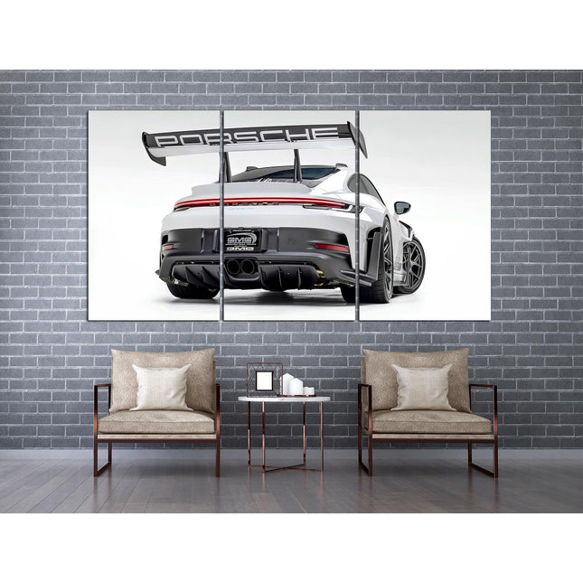 Porsche poster White porsche Car art